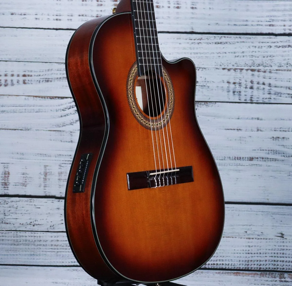 *DEMO* Ibanez GA35TCE Cutaway Classical Acoustic-Electric Guitar | Violin Sunburst High Gloss - Image 4
