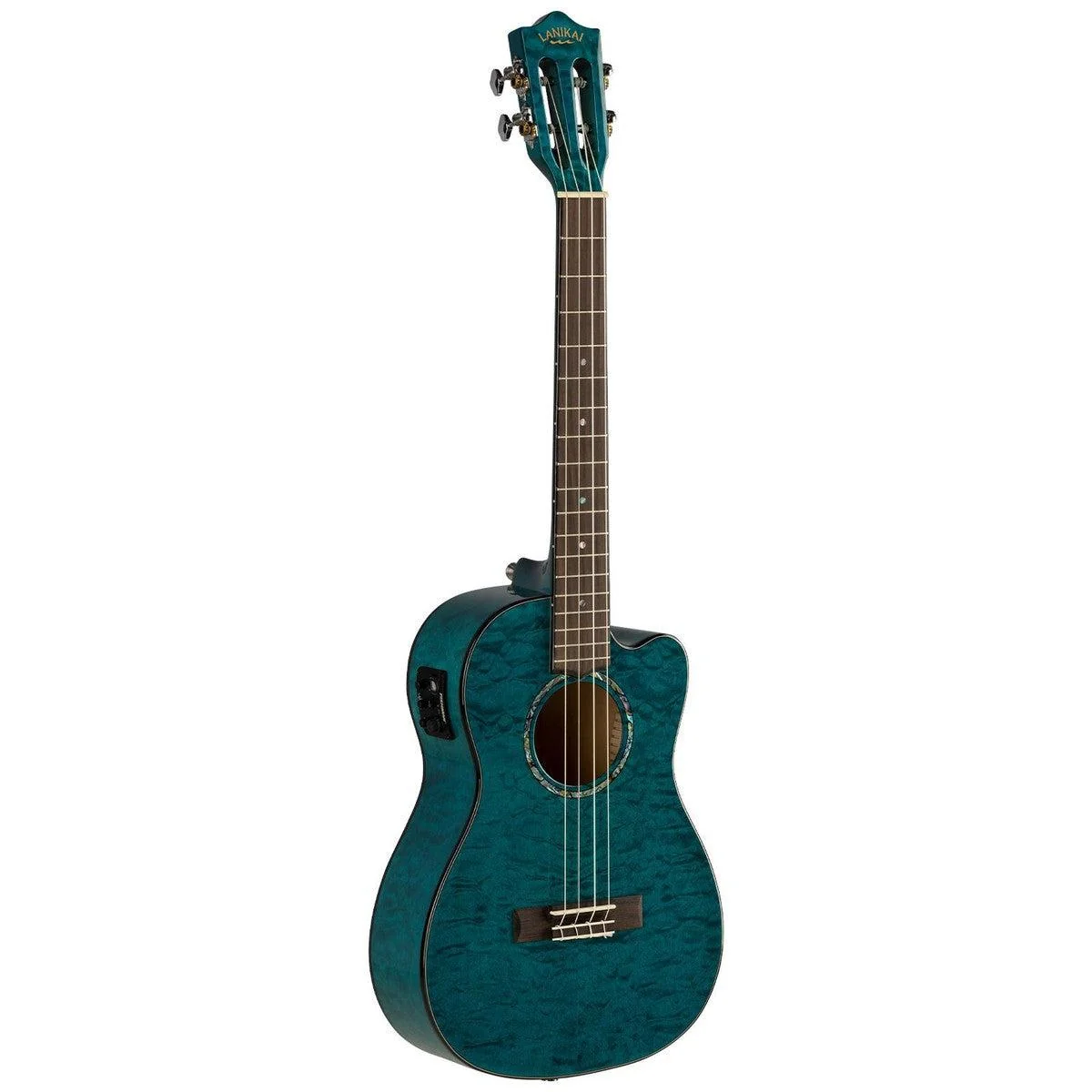 *DEMO* Lanikai Quilted Maple Baritone Ukulele | Trans Blue