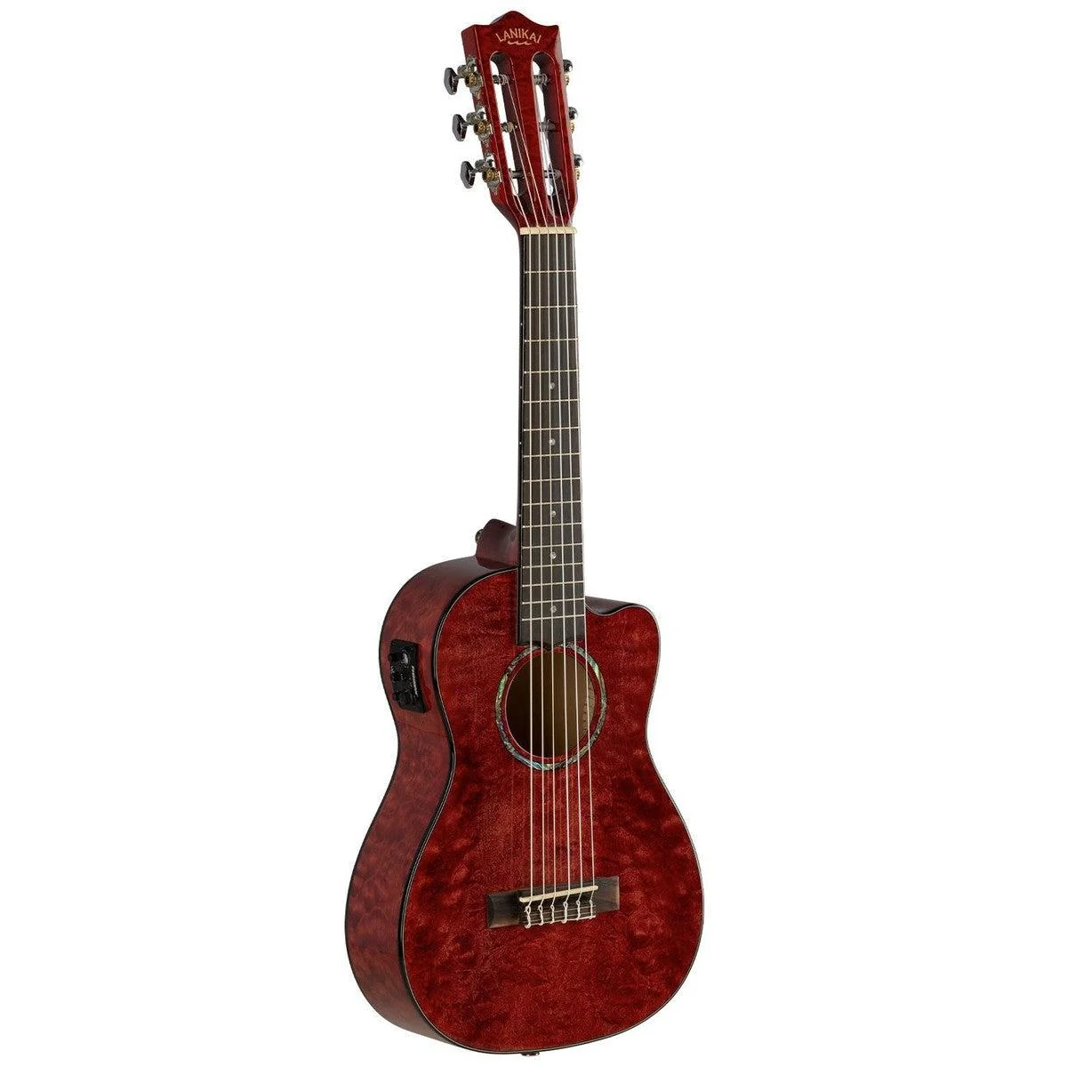 *DEMO* Lanikai Quilted Maple Guitelele | Trans Red