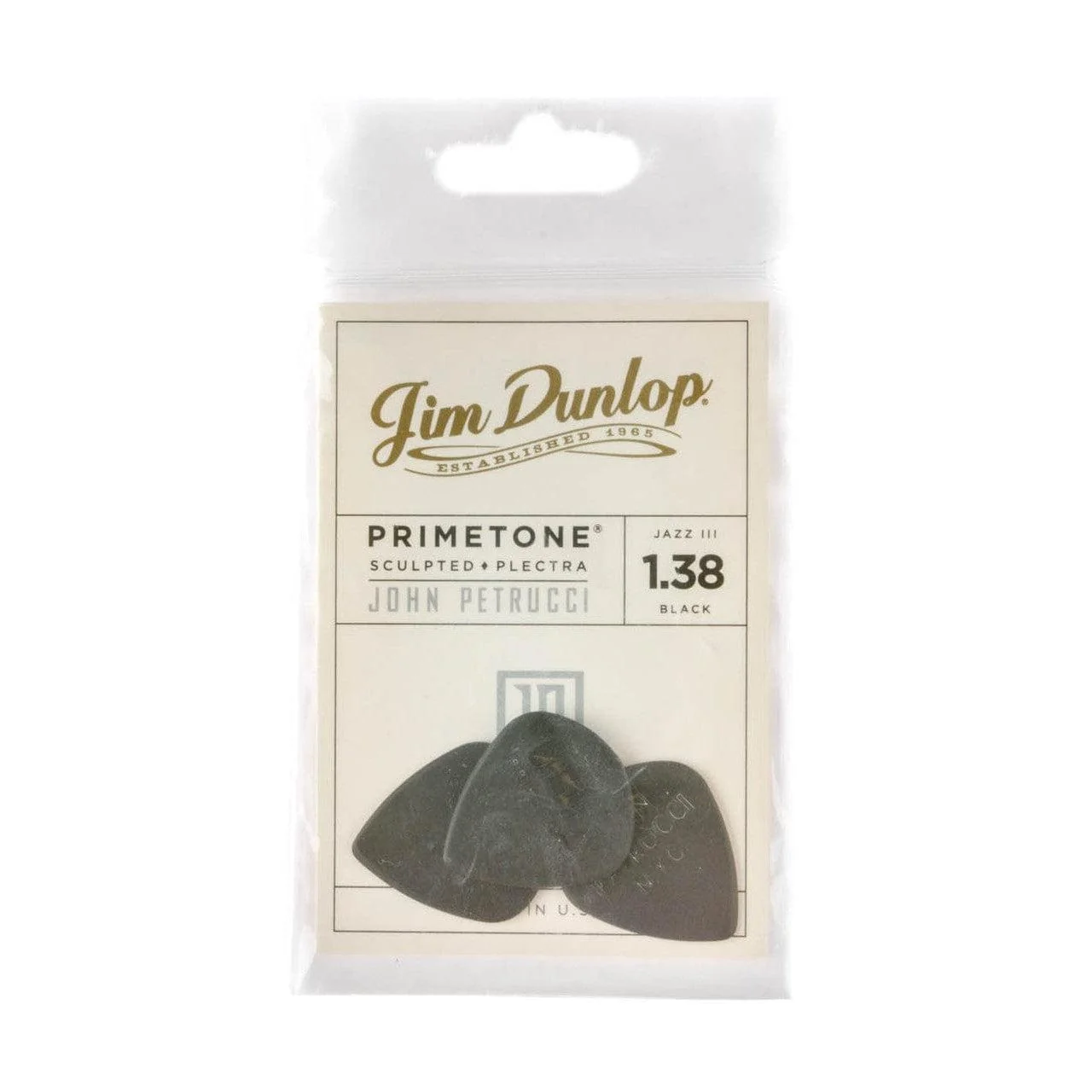 Dunlop John Petrucci Primetone Guitar Pick 3-Pack | Pitch Black - Image 2
