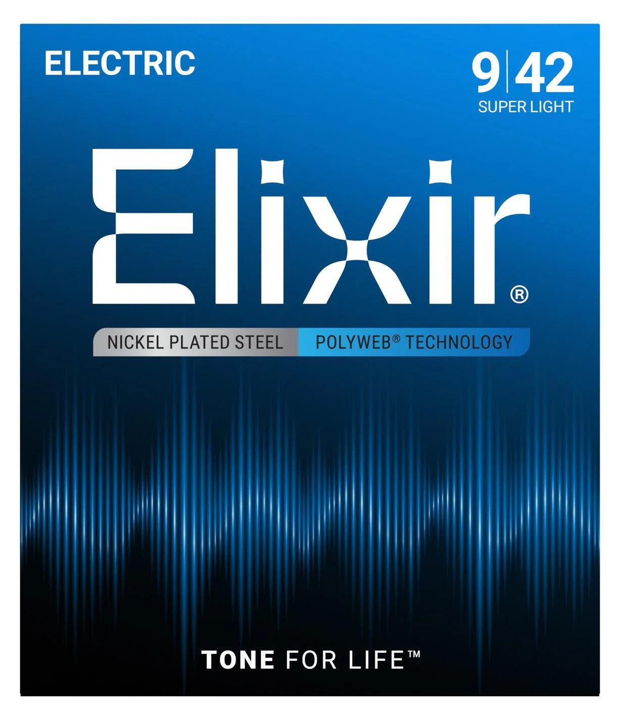Elixir Polyweb Nickel-Plated Steel Electric Guitar Strings | 9-42 (Super Light)