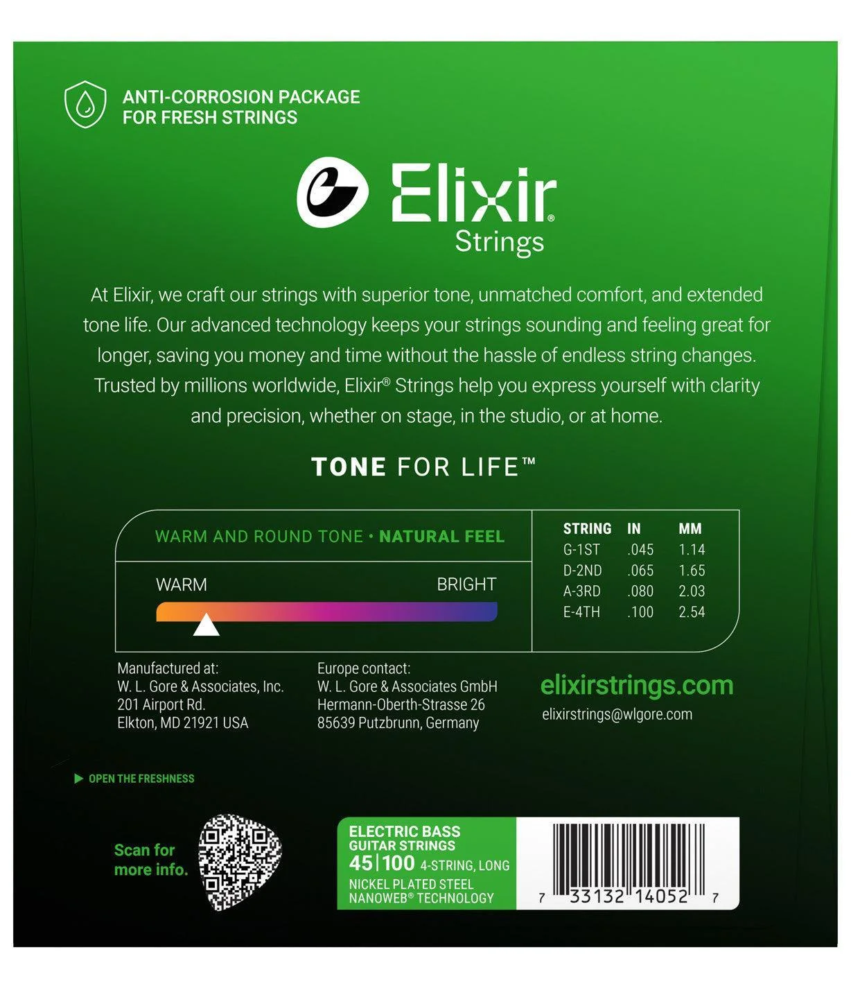 Elixir Nanoweb Nickel-Plated Steel Bass Strings | Long Scale | Light, 45-10 - Image 2