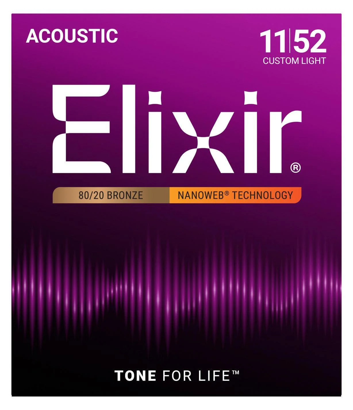 Elixir Nanoweb 80/20 Bronze Acoustic Guitar Strings | Extra Light | 10-47