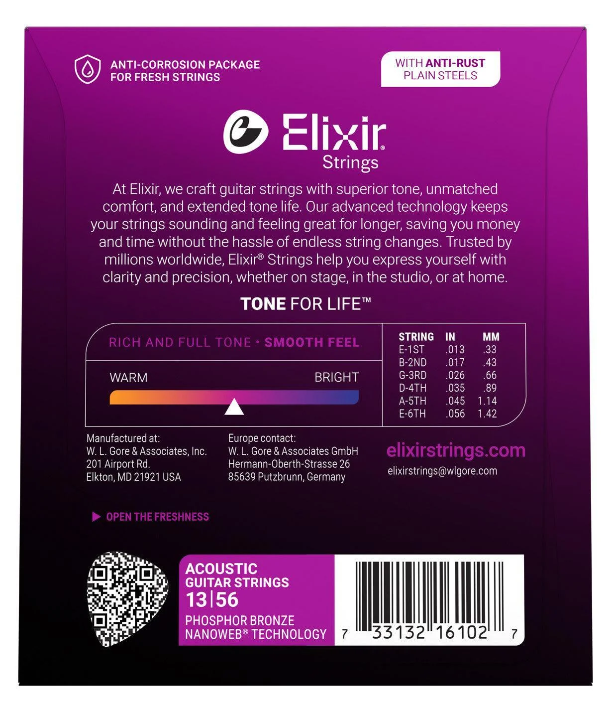 Elixir Nanoweb Phosphor Bronze Acoustic Guitar Strings | Medium | 13-56 - Image 2