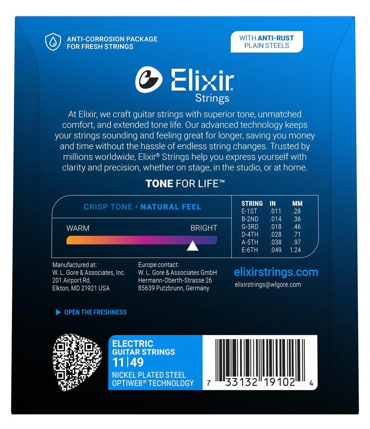 Elixir Optiweb Nickel-Plated Steel Electric Guitar Strings | 11-49 (Medium) - Image 2