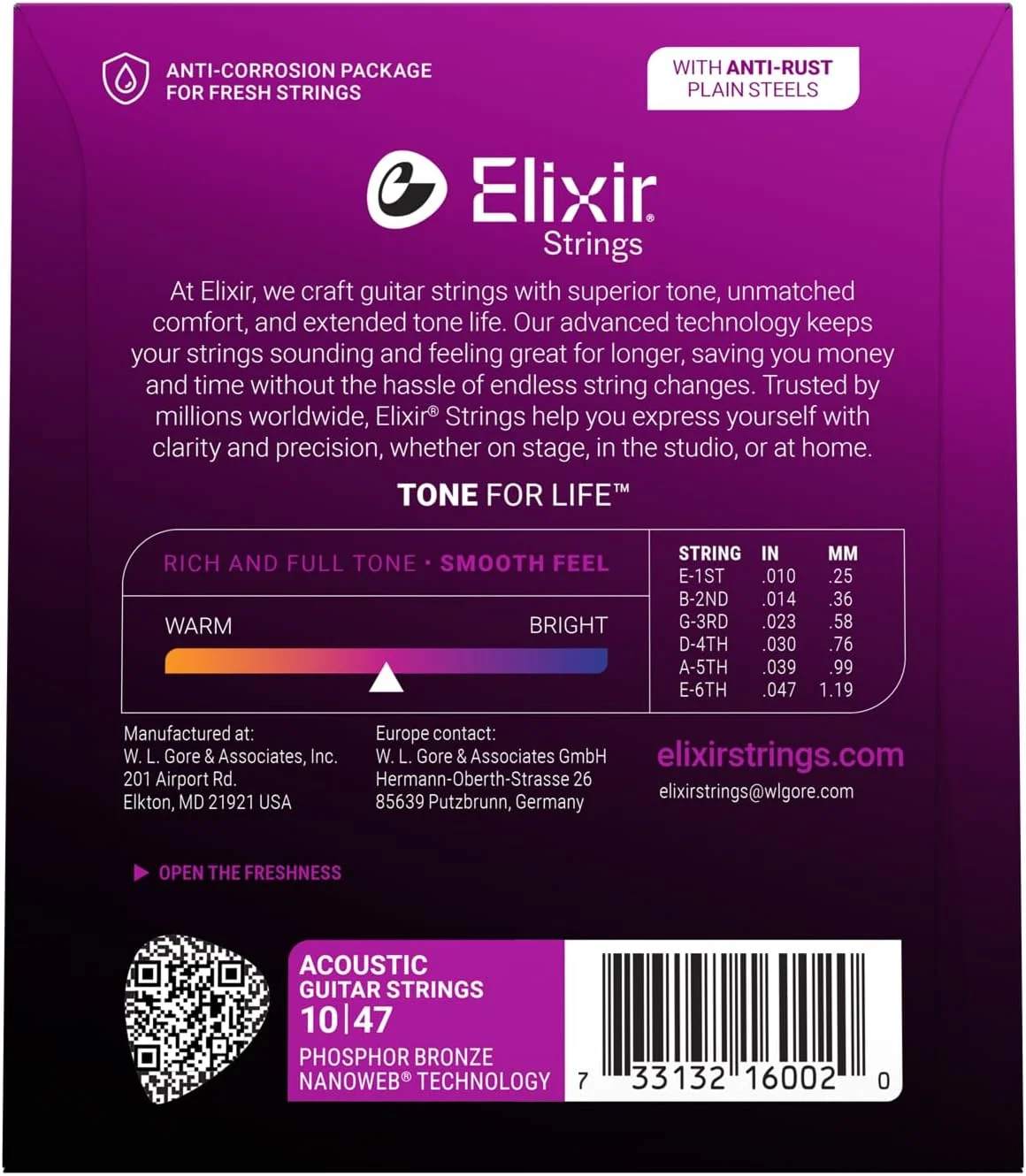 Elixir Nanoweb Phosphor Bronze Acoustic Guitar Strings | 10-47 (Extra Light) - Image 2