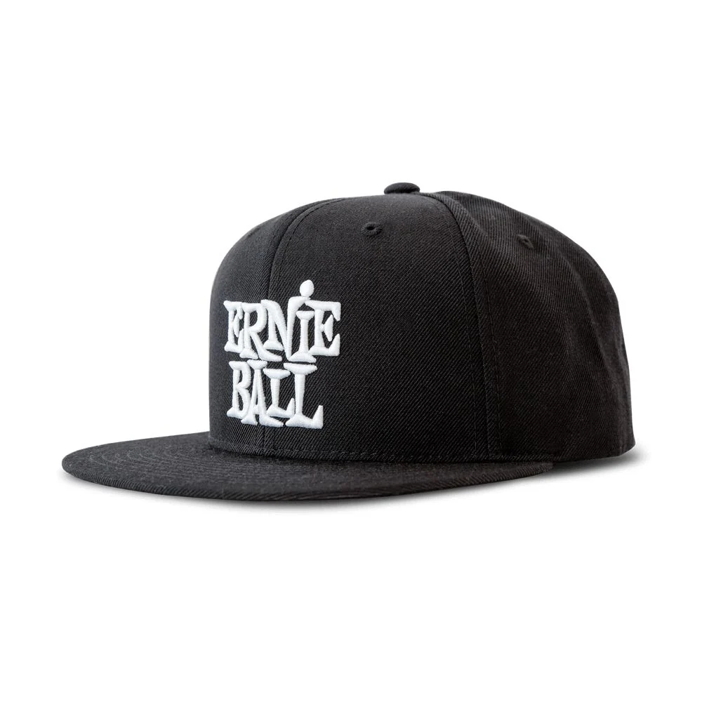 Ernie Ball Black with White Stacked Ernie Ball Logo Hat