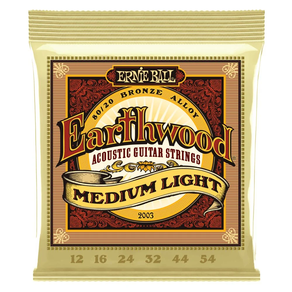 Ernie Ball Earthwood 80/20 Bronze Acoustic Guitar Strings | Medium Light | 12-54