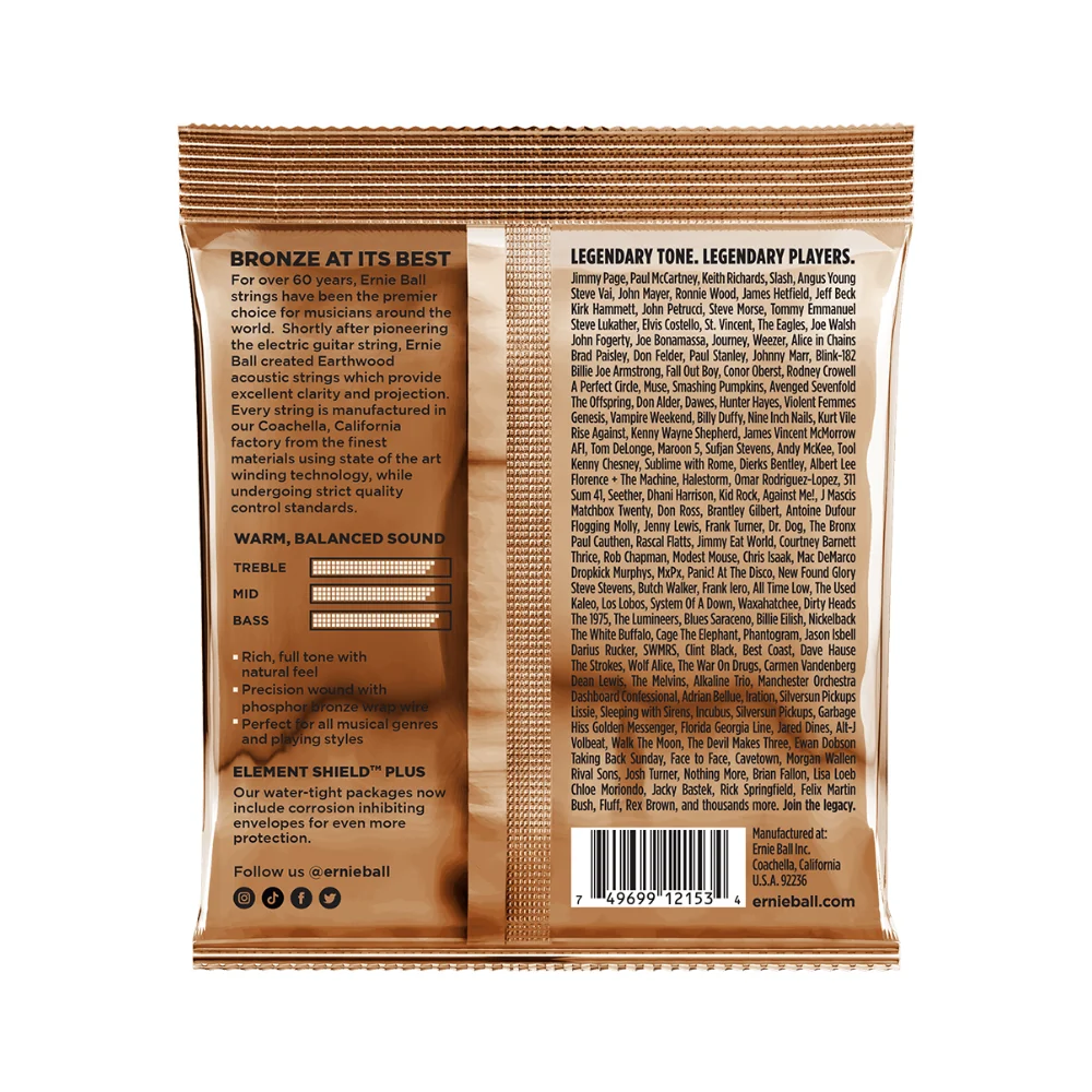 Ernie Ball Earthwood Phosphor Bronze Acoustic Guitar Strings | 12-String | 9-46 (Light) - Image 2