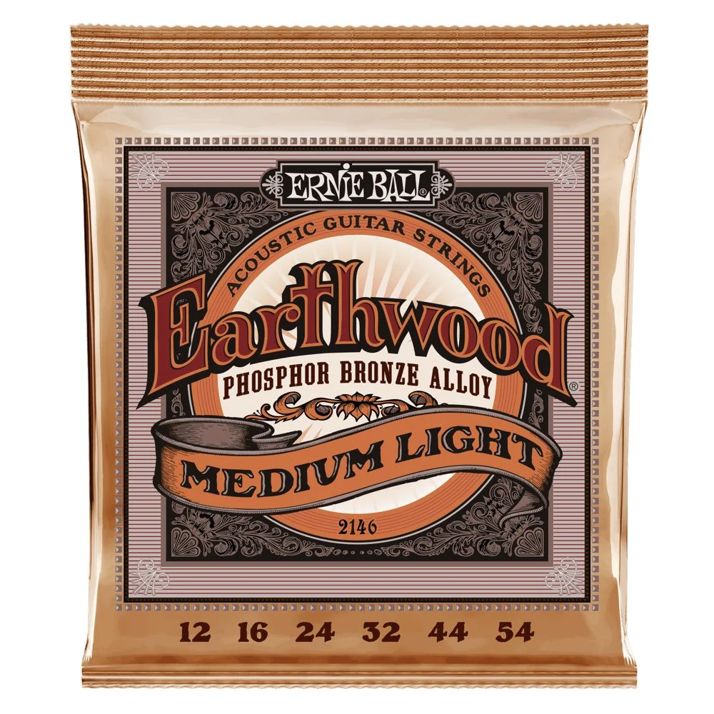 Ernie Ball Earthwood Phosphor Bronze Acoustic Guitar Strings | 12-54 (Medium Light)