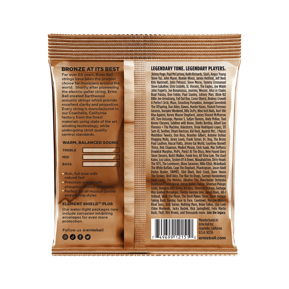 Ernie Ball Earthwood Phosphor Bronze Acoustic Guitar Strings | 10-52 (Rock & Blues w/Plain G) - Image 2