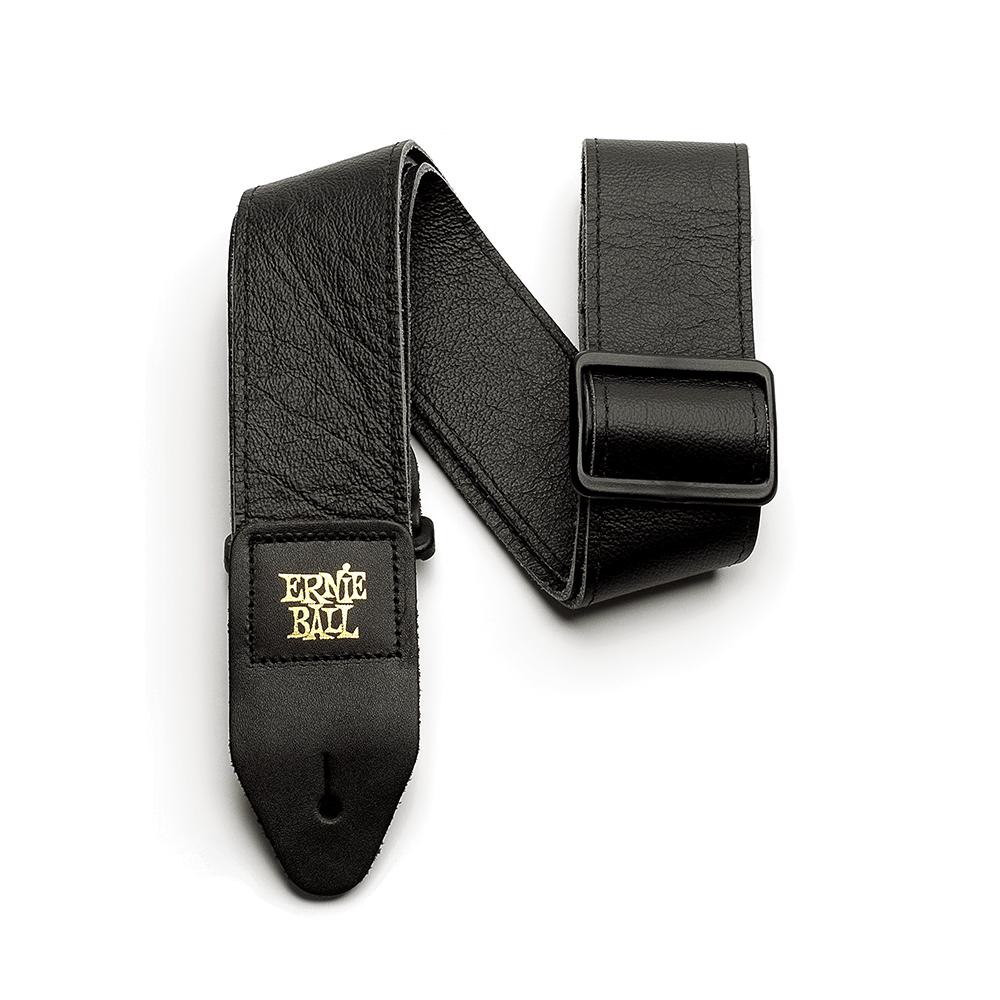 Ernie Ball Tri-Glide Guitar Strap | Black Italian Leather (2")