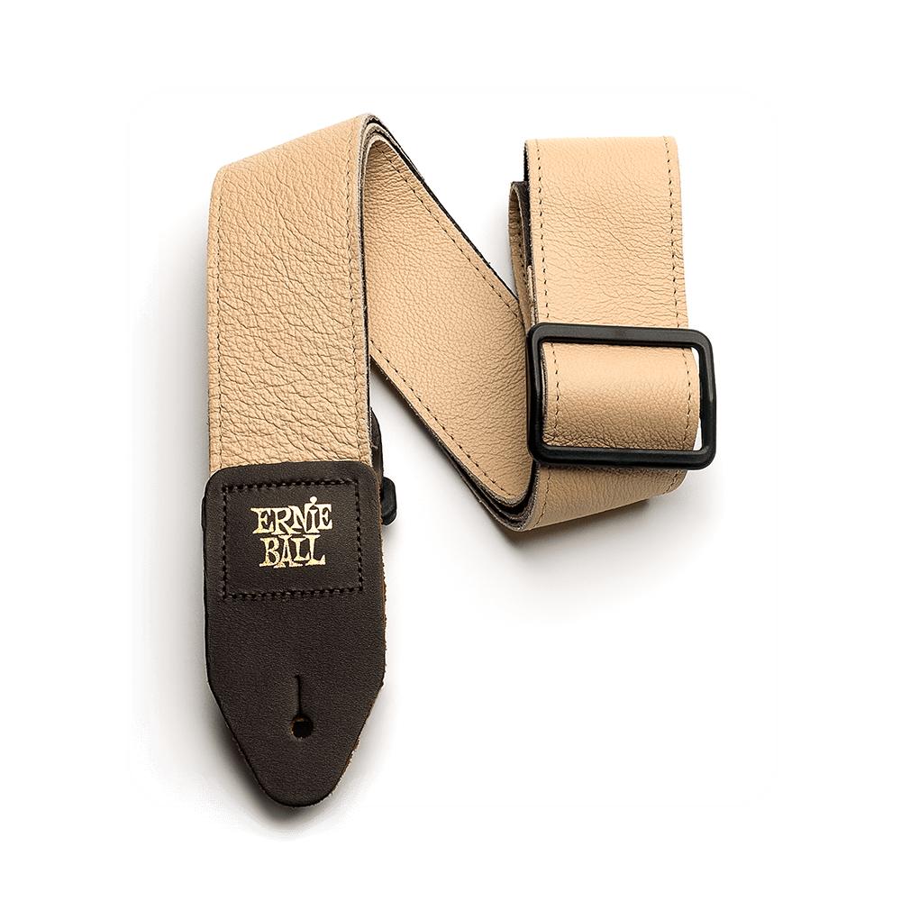 Ernie Ball Tri-Glide Guitar Strap | Tan Italian Leather (2")