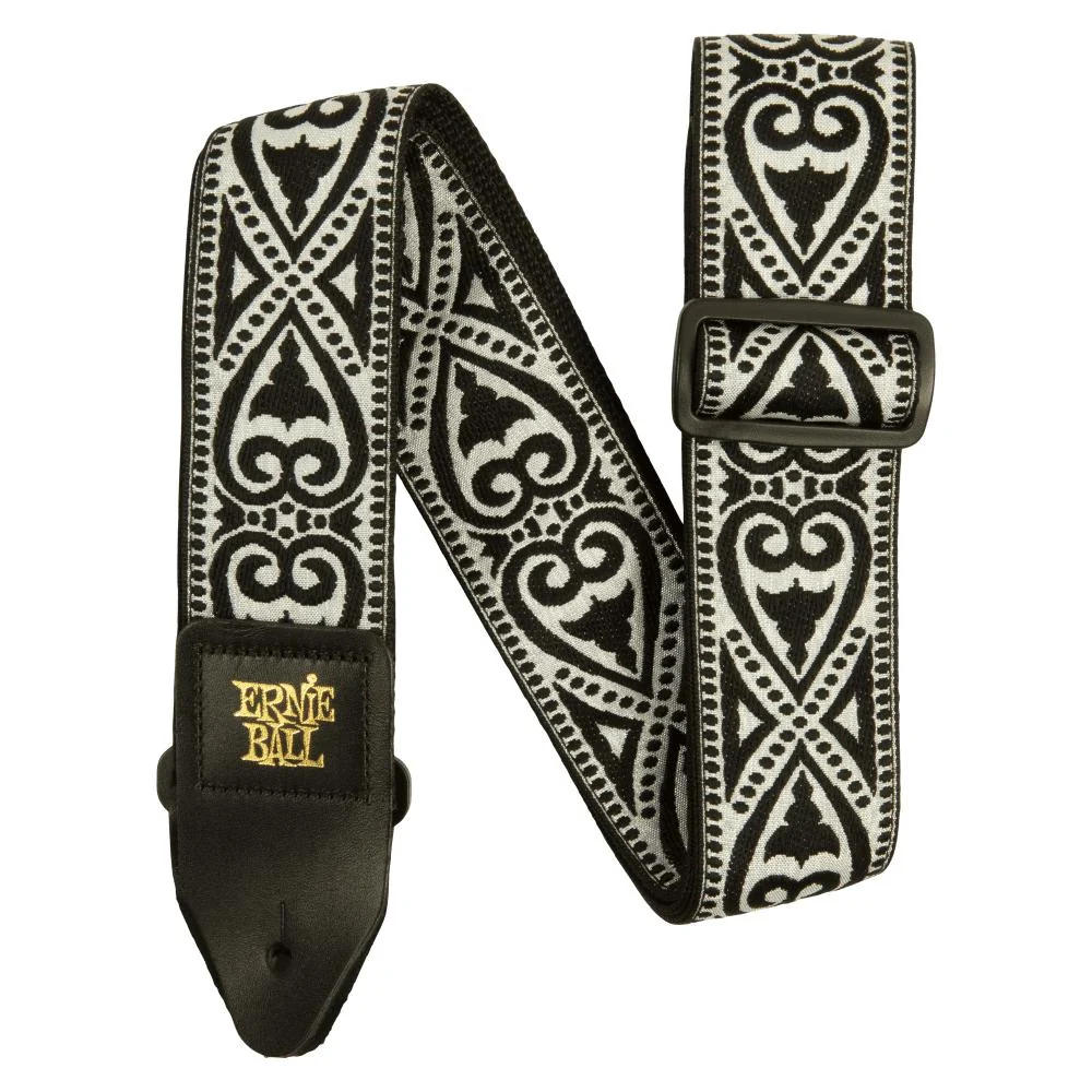 Ernie Ball Classic Jacquard Guitar Strap | Black Heart (2")