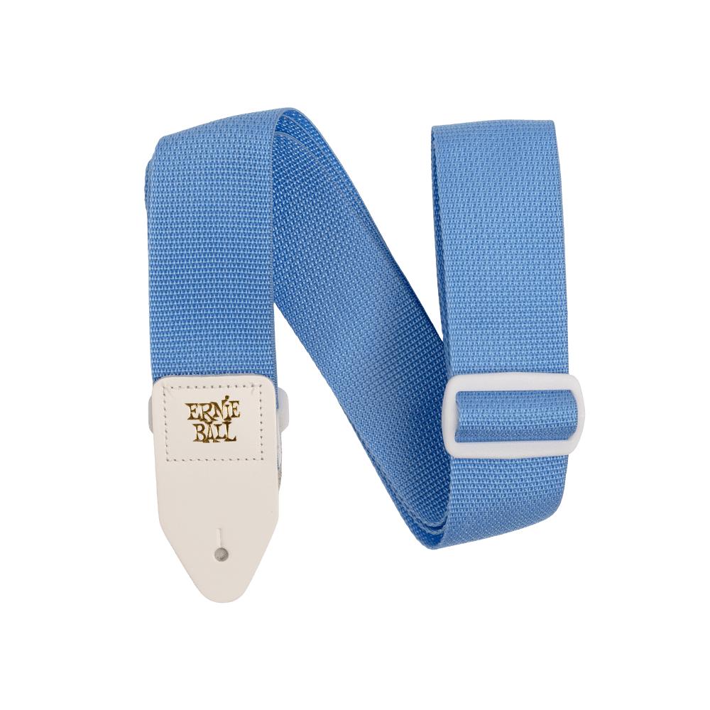 Ernie Ball Polypro Guitar Strap | Soft Blue w/ White (2")