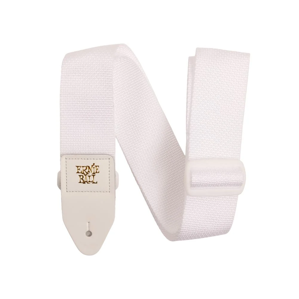 Ernie Ball Polypro Guitar Strap | White on White (2")