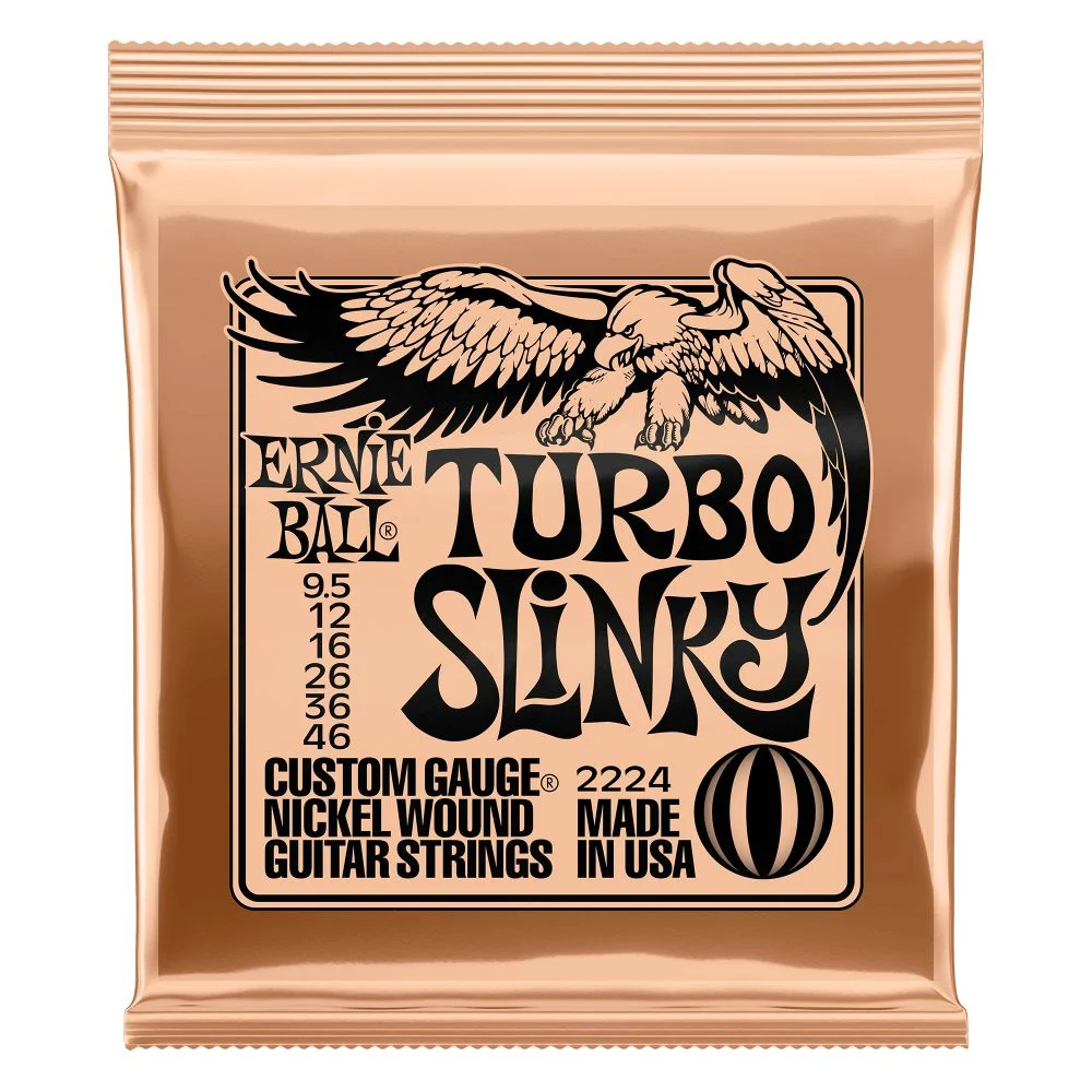 Ernie Ball Slinky Nickel-Wound Electric Guitar Strings | Turbo Slinky | 9.5-46