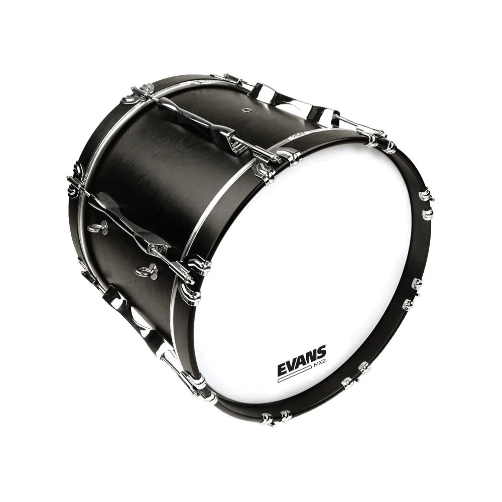 Evans MX2 Marching Bass Drumhead | 16" (White) - Image 3