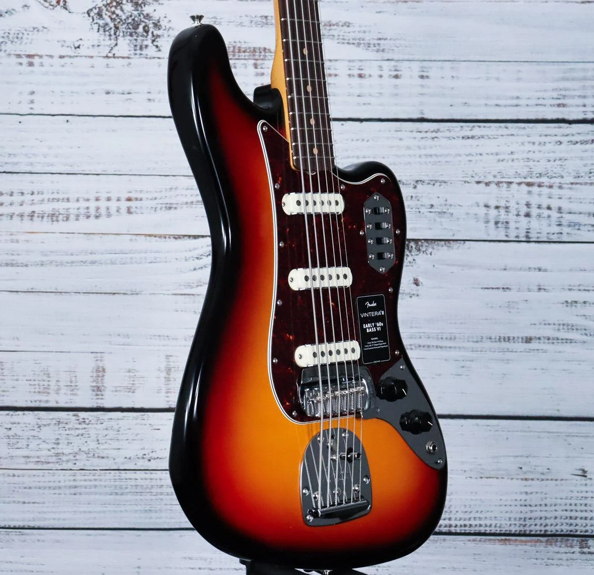 Fender Vintera III Early '60s Bass VI w/Tremolo | 3-Color Sunburst - Image 4