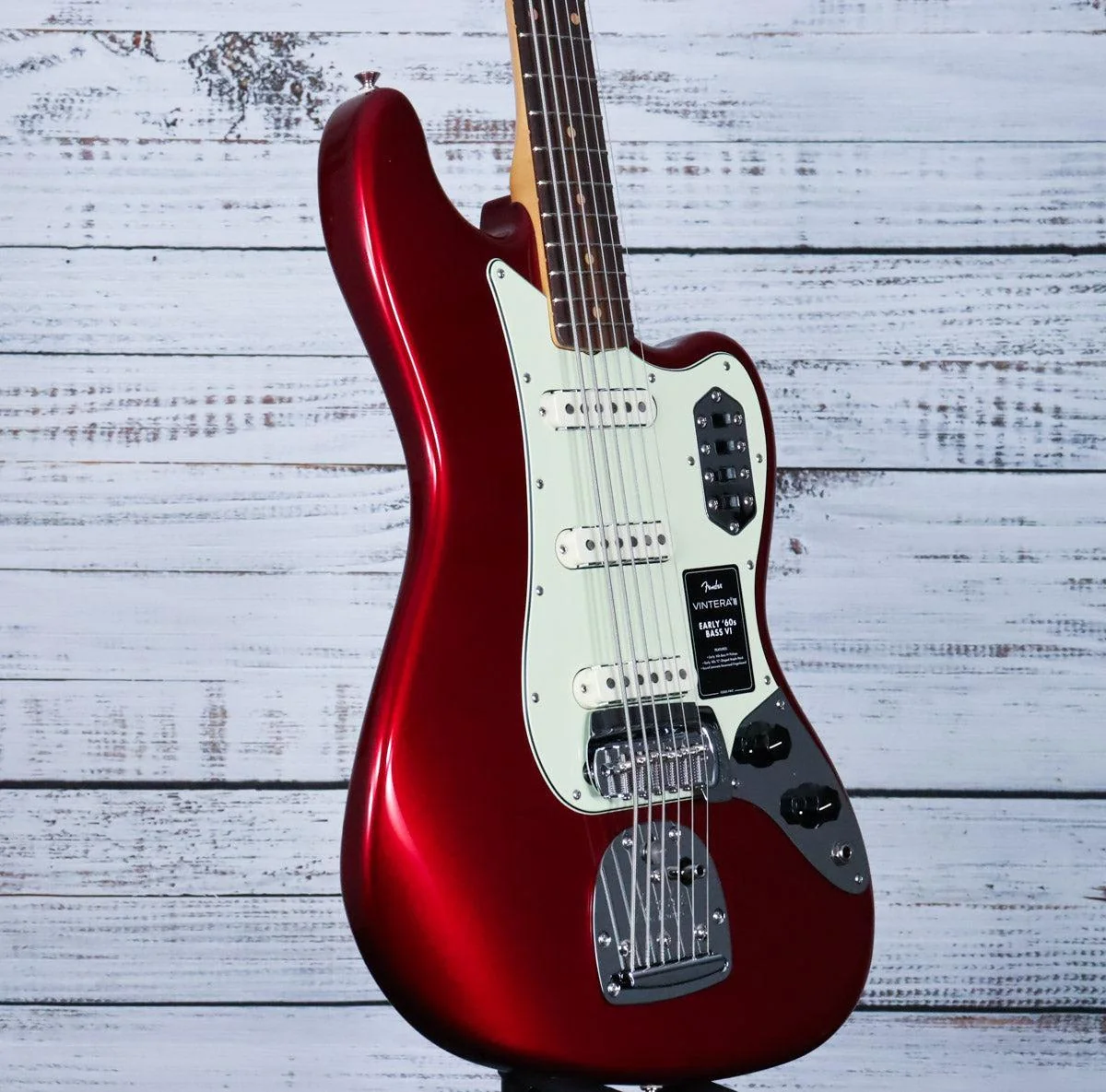 Fender Vintera III Early '60s 6-String Bass VI w/Tremolo | Candy Apple Red - Image 4