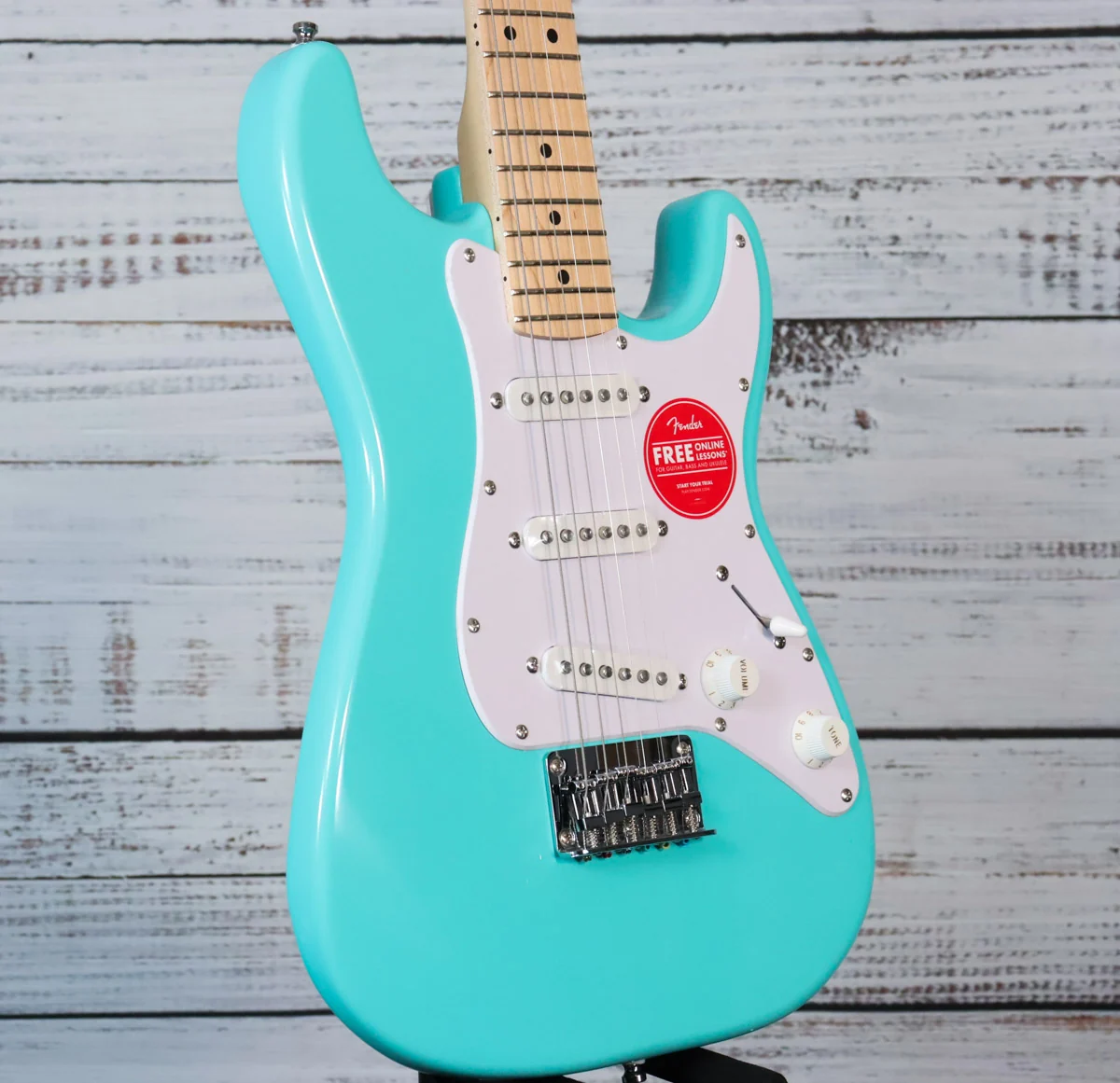 Fender Mini Stratocaster Electric Guitar | Sea Foam Green, Maple Fretboard (IN-STOCK) - Image 4