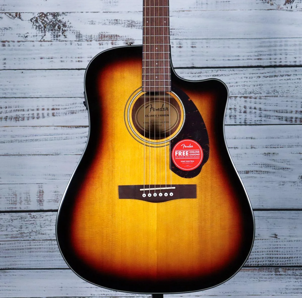 Fender CD-140SCE Cutaway Dreadnought Acoustic Guitar w/Hardcase | Sunburst