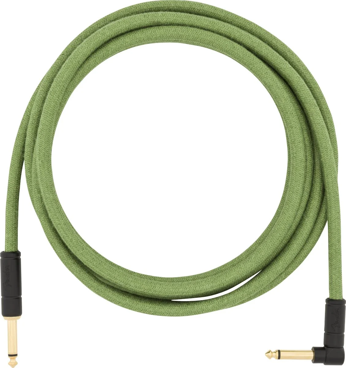 Fender Festival Hemp Instrument Cable | Straight/Angle | 10' | Green