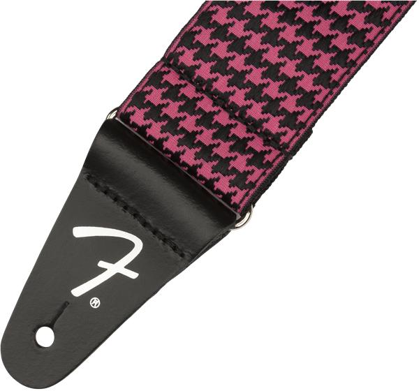 Fender Houndstooth Jacquard Guitar Strap | Retro Pink Checkers (2") - Image 2