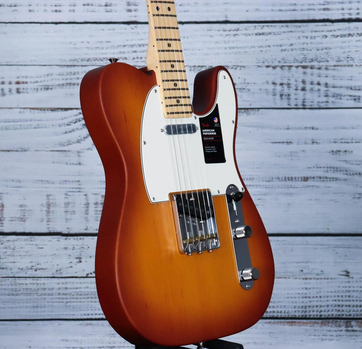 Fender Limited Edition American Performer Timber Telecaster Electric Guitar | Honey Burst Spruce - Image 4