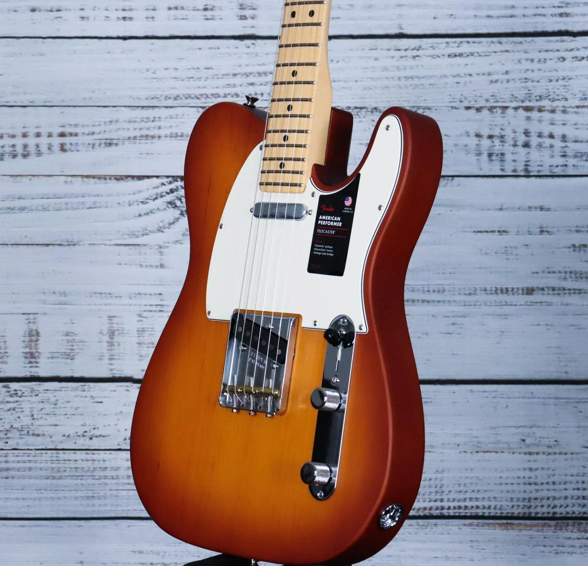 Fender Limited Edition American Performer Timber Telecaster Electric Guitar | Honey Burst Spruce - Image 5