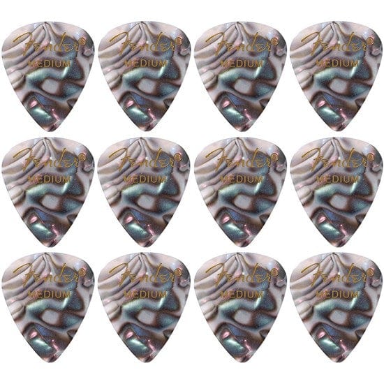 Fender Premium Celluloid 351 Shape Picks | Medium | Abalone | 12 Pack