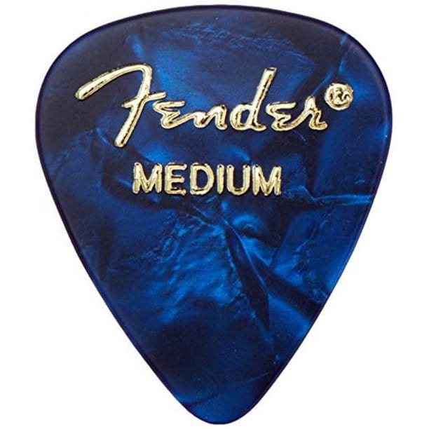 Fender Premium Celluloid 351 Shape Picks Medium Blue Moto | 12-Pack