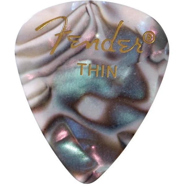 Fender Premium Celluloid 351 Shape Picks | Thin | Abalone | 12-Pack