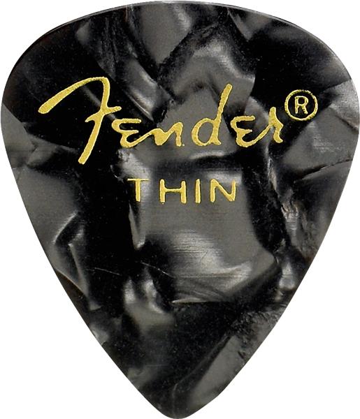 Fender Premium Celluloid 351 Shape Picks | Thin | Black Moto | 12-Pack