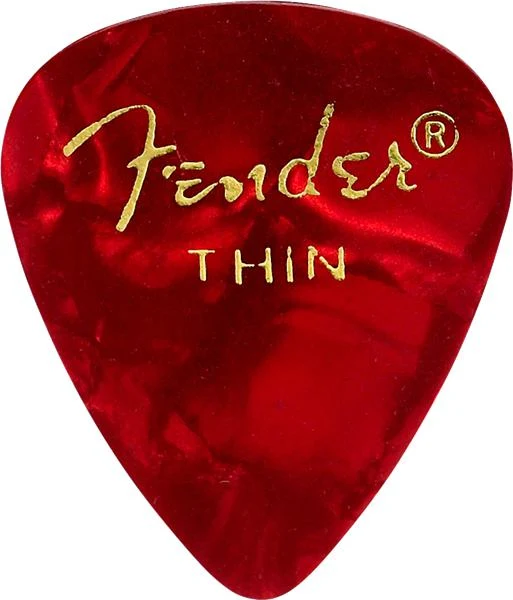 Fender Premium Celluloid 351 Shape Picks | Thin | Red Moto | 12-Pack