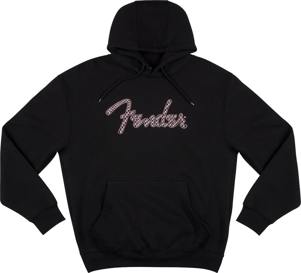 Fender Spaghetti Logo Wavy Checker Hoodie | Pink Checker | XL