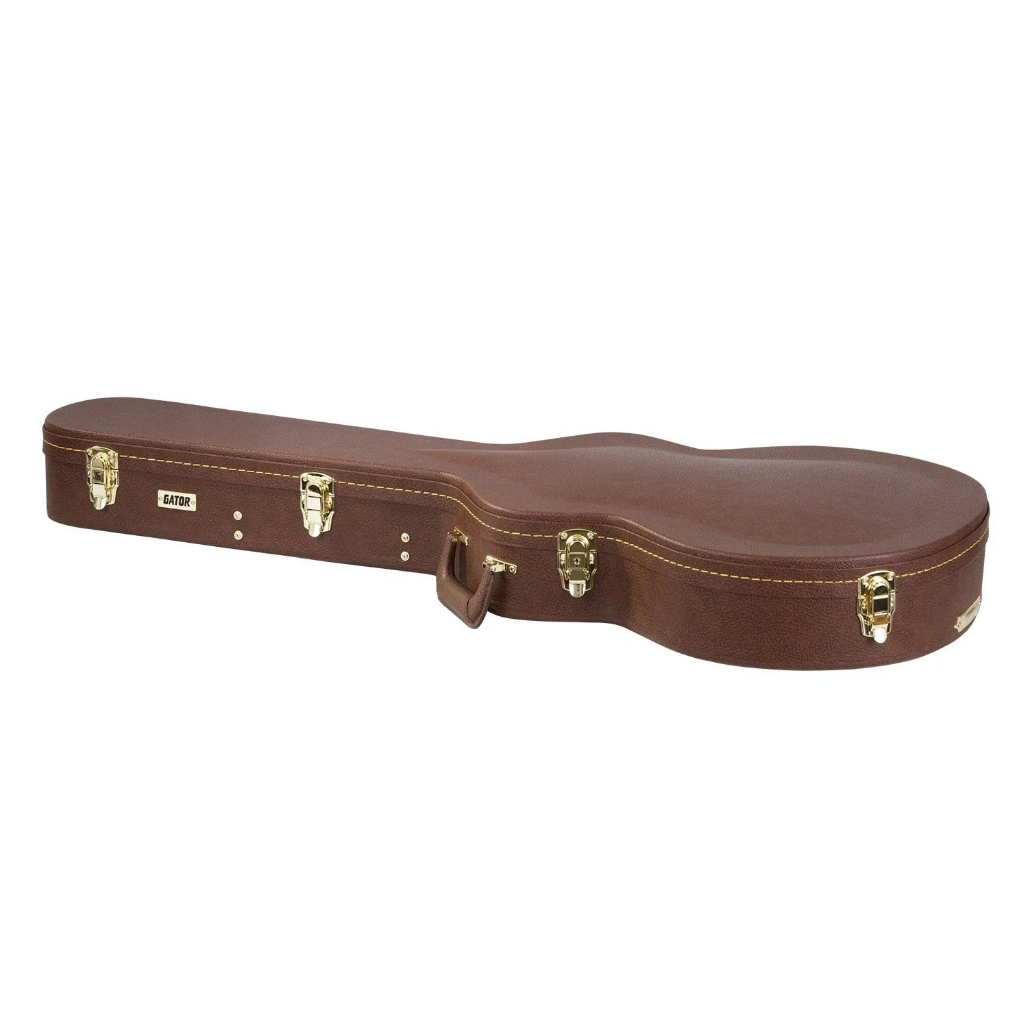 Gator Deluxe Wooden Semi-Hollow Guitar Case | Brown (Pink Interior) - Image 2