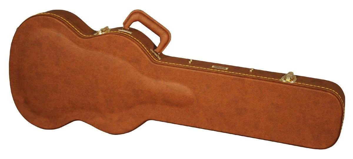 Gator Deluxe Wooden Case for Gibson SG Guitar | Brown (Red Interior)