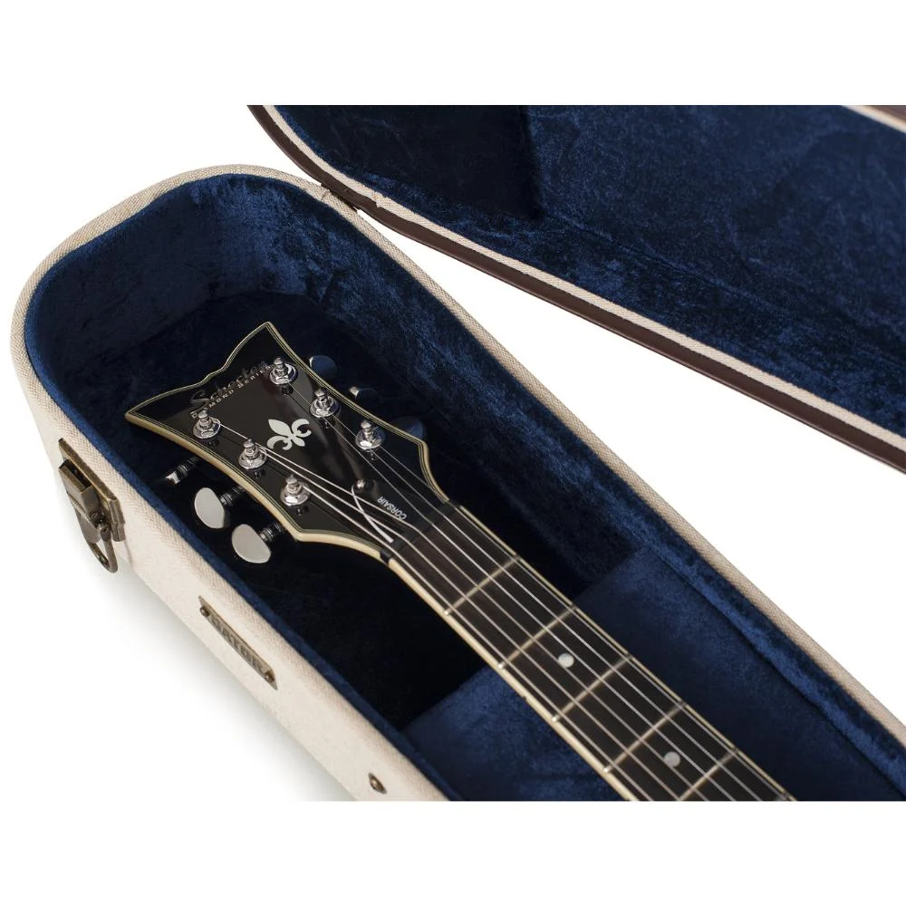 Gator Journeyman Deluxe Case for Semi-Hollow Electric Guitars | Burlap (Blue Interior) - Image 3