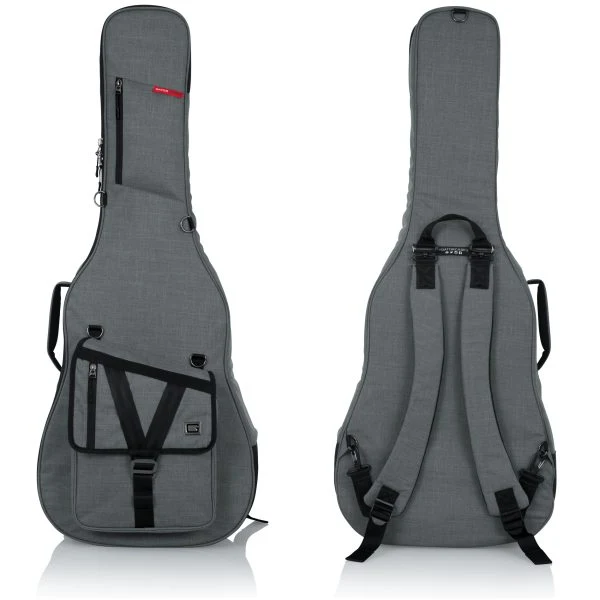 Gator Transit Series Acoustic Guitar Gig Bag | Grey | Red Interior