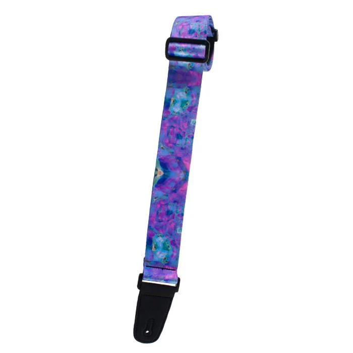 Henry Heller Artist Series Sublimation Guitar Strap | Kaleidoscope Blue Purple Tie Dye