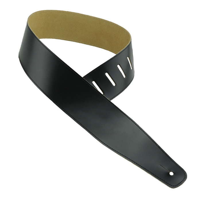 Henry Heller Basic Leather Strap | Black w/Black Stitch (2.5" Wide)