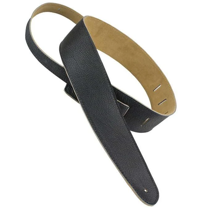 Henry Heller Luxe Soft Capri Leather Guitar Strap | Black (2.5" Wide)