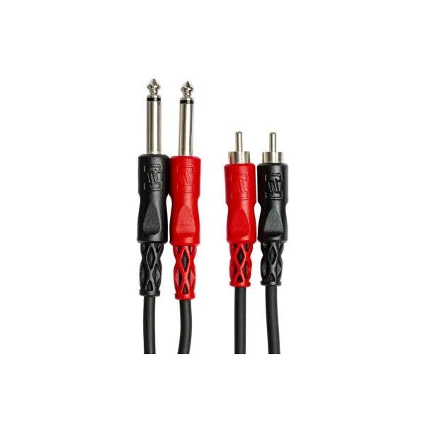 Hosa CPR-202 | Stereo Interconnect Dual 1/4 in TS to Dual RCA | 2m - Image 2