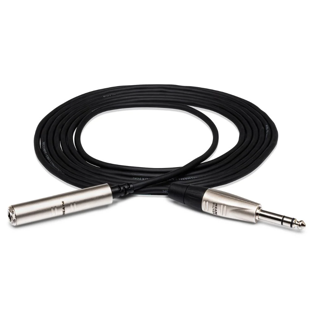 Hosa Pro Headphone Extension Cable, REAN 1/4" TRS to 1/4" TRS, 10 ft