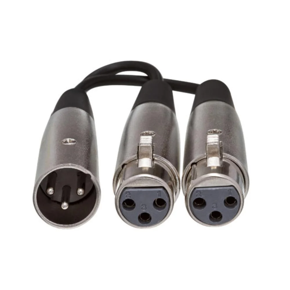 Hosa Y Cable Dual XLR3F To XLR3M | 6in - Image 2