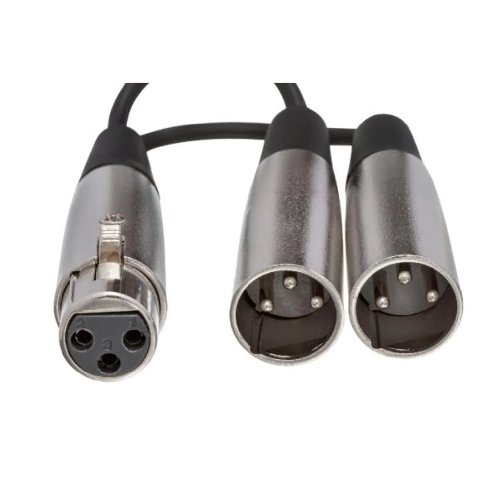 Hosa Y Cable XLR3F to Dual XLR3M | 6 in - Image 2