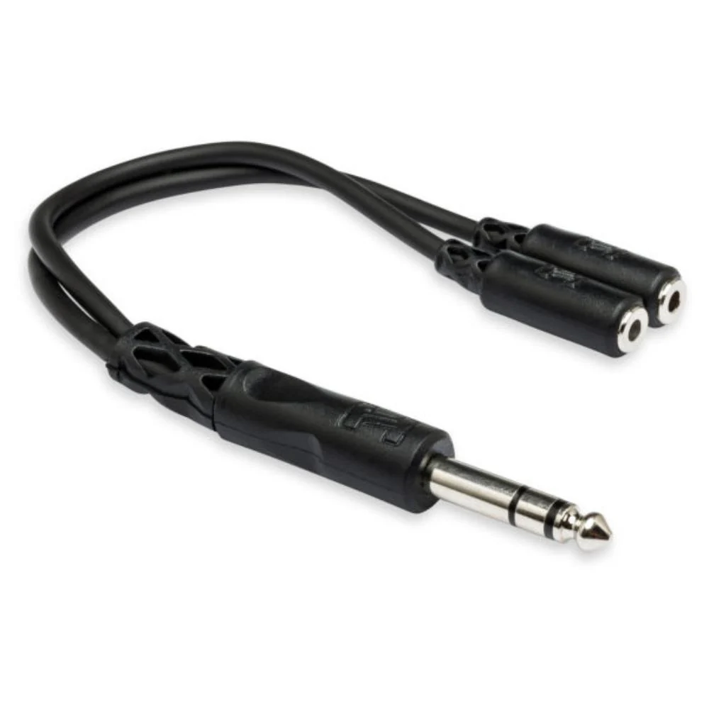 Hosa YMP 234 Audio Adapter Y Cable | 1/4" Inch TRS to Dual 3.5 mm TRSF