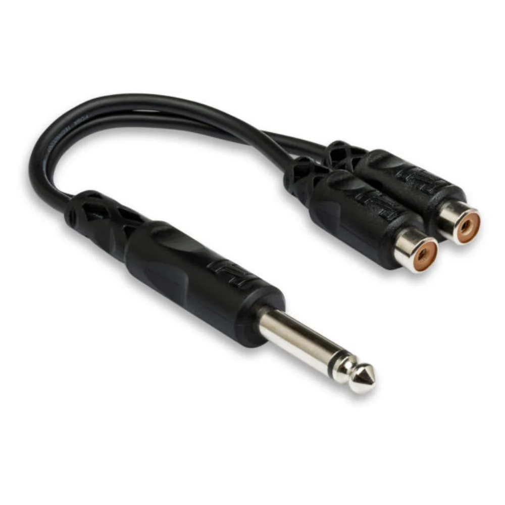 Hosa YPR 103 Audio Adapter Y Adaptor Cable | 1/4" Inch TS to Dual RCAF