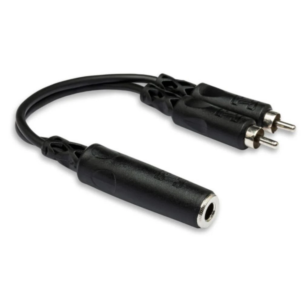 Hosa Mono Audio Adapter Y Cable | 1/4" TS (Female) to Dual RCA (Male)